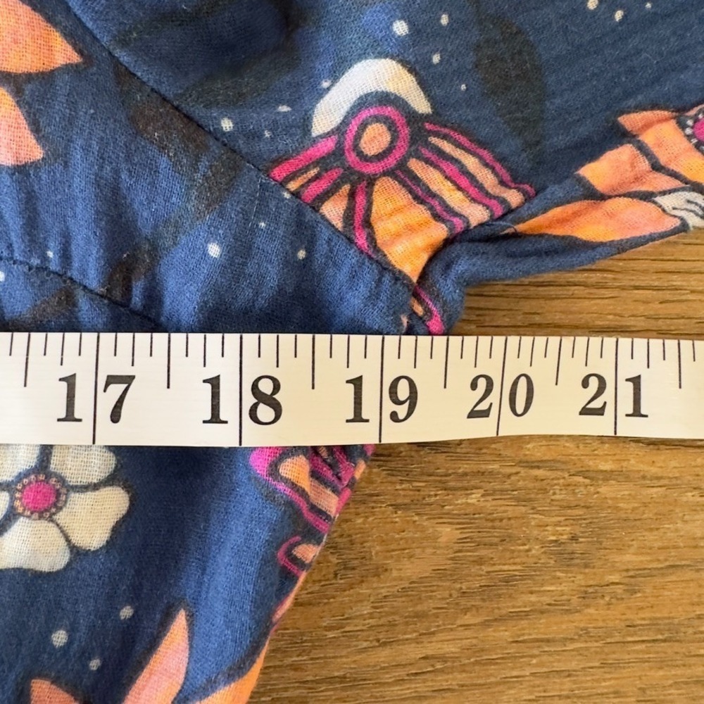 Marine Layer  Willow Long Sleeve V-neck Midi Dress-Cotton-Pockets-Batik Floral-M - Picture 14 of 16